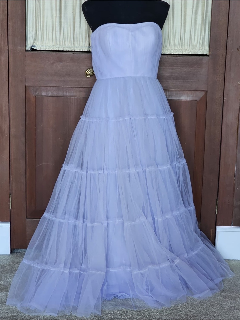 Zac Posen Lavender Dress with Cream Trim